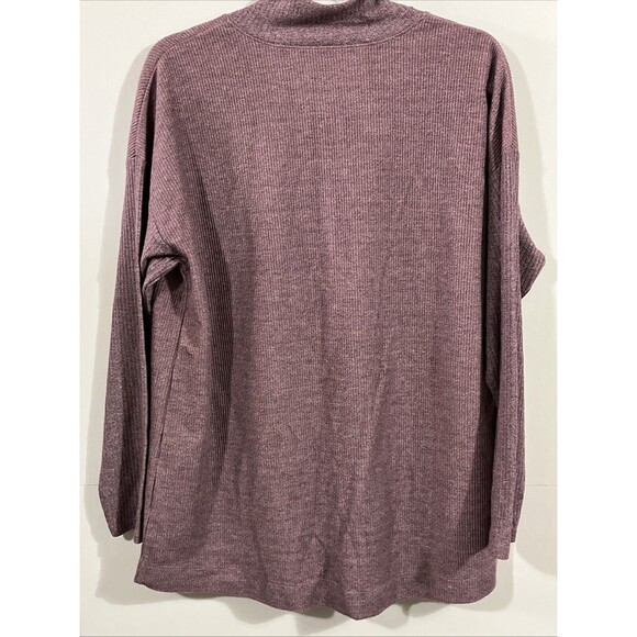 Soft Surroundings Purple Ribbed Full Zip Cardigan Top Jacket Large Preppy Lounge - Picture 4 of 6